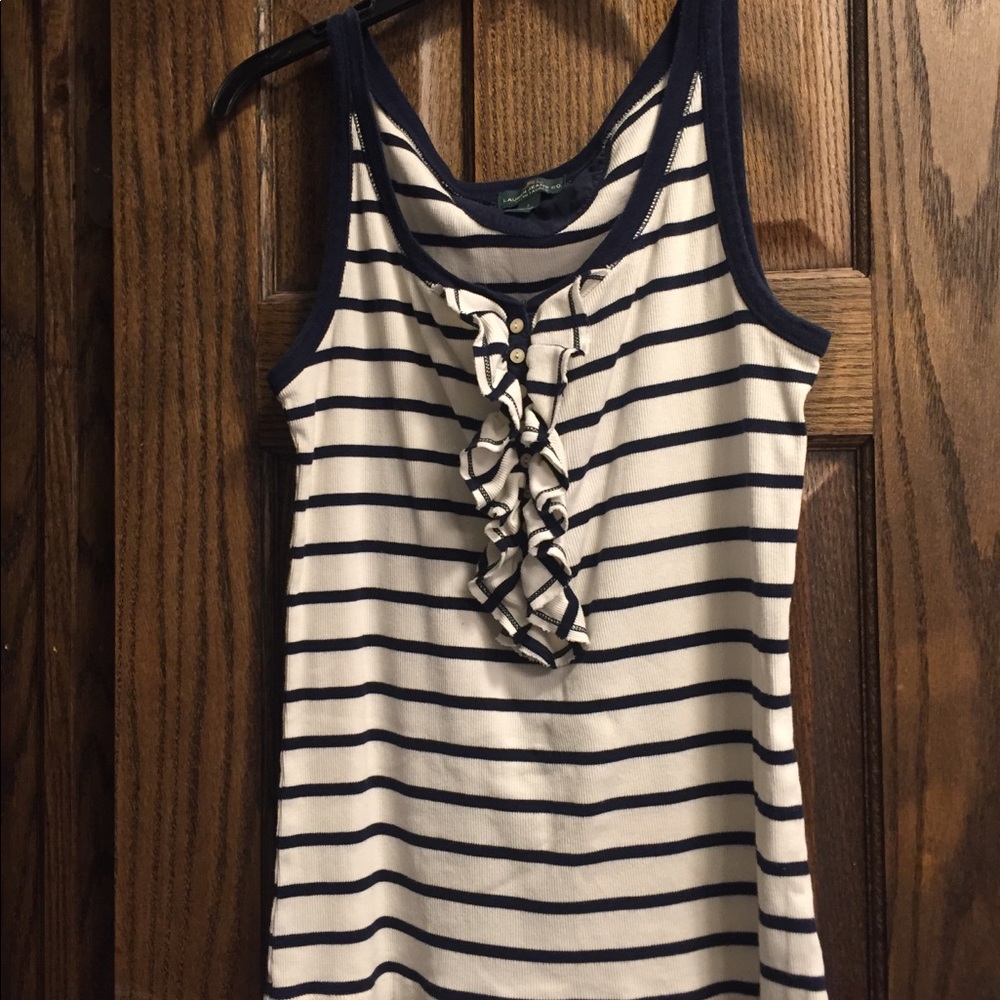 Ralph Lauren Navy And White striped tank
